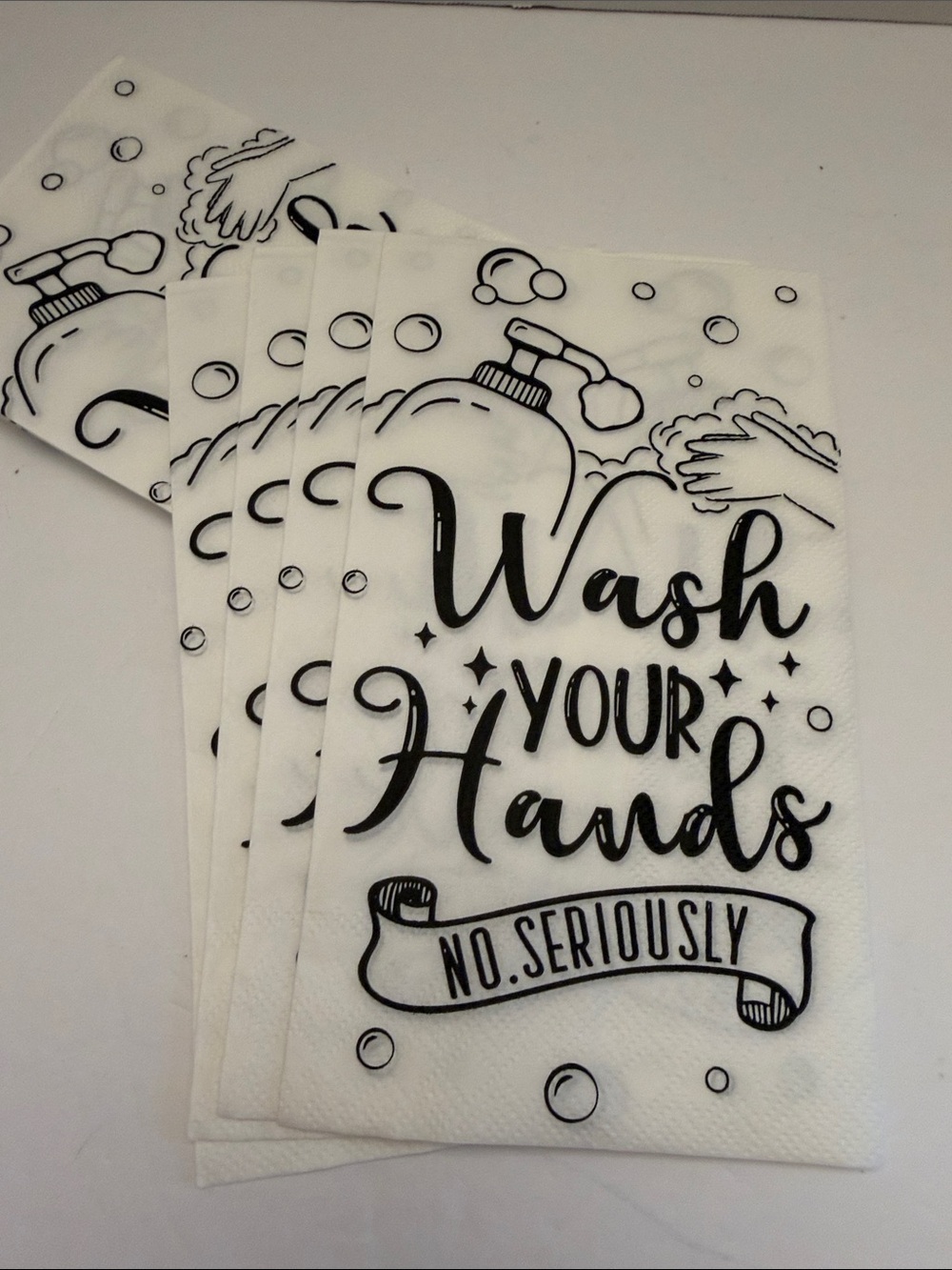 Wash Your Hands Set of 10 Guest Towels